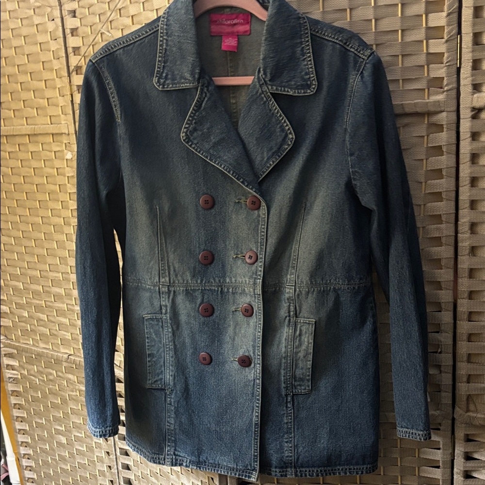 Xhilaration Dark Blue Double-Breasted Jean Jacket